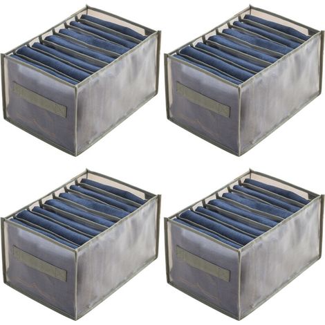 Scatole portaoggetti in tessuto, set da 4 – Struttura rigida in tessuto non tessuto, dimensioni 35 x 25 x 20 cm, colori assortiti