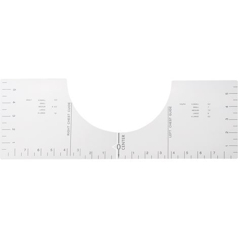 [T-Shirt-Lineal] Tragbare, faltbare, transparente Acryl-Zentrierhilfe für Rundhalsausschnitte – Maße: 41 cm / 16,1 Zoll, Marke: MANO (1/5)
