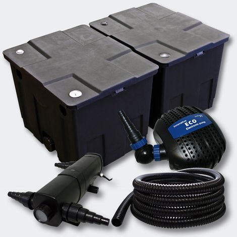 Kit de filtration de bassin Bio Filtre 60000l Pompe éco UVC 24 Watts