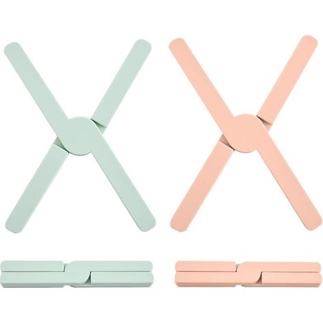 Sous-plat En Silicone - Pliable X Forme - Résistant Jusqu'à 226 °C - Antidérapant Non Collant - 2 Pièces (1/5)