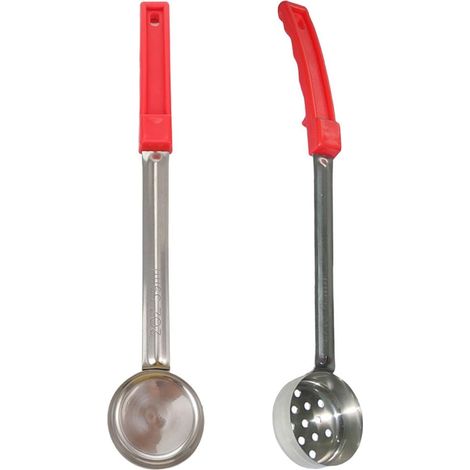 Lot 2 cuillères doseuses inox 57 ml manche long, pour portion sauce pizza