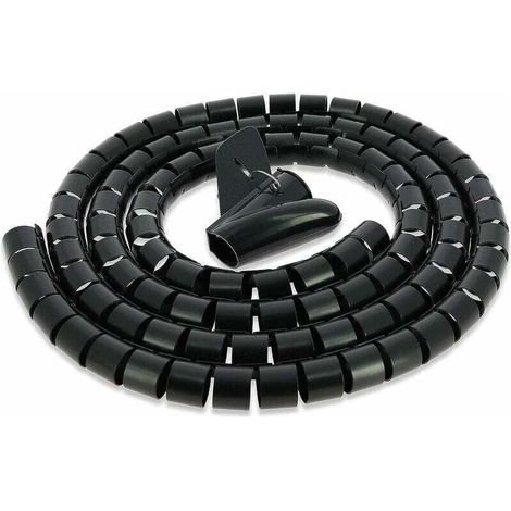 Gaine spirale pour cable electrique 22 mm x 10m – Cable management qualité premium – Goulotte passe cable, gaine tressée, cable protection, gaine electrique tresse, passe cable bureau (1/4)