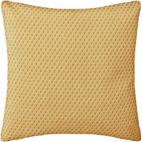 Coussin Décoratif Carré Motifs Géométriques 38x38 cm - Jaune - SILUMEN (1/5)