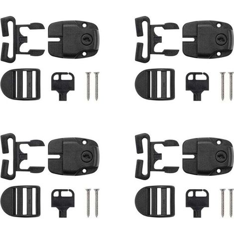 4 Kit complets de Clips de Couvercle de Spa, XU, Kit de Réparation de Loquet de Couvercle de Spa avec Clé et Vis Accessoires Loquet de Couvercle de Spa pour Sangles de Couvercle de Spa - KZQ (1/4)