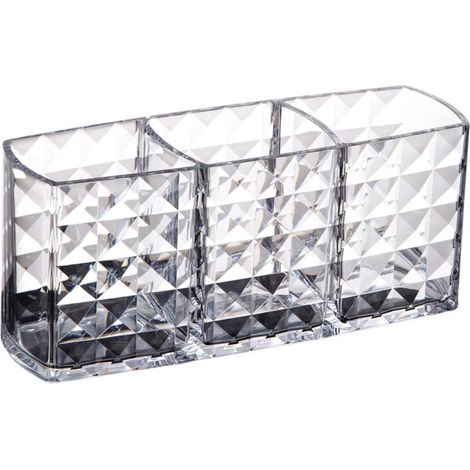 Boîte de Rangement Cosmétique Acrylique Transparent à Compartiments Présentoir à Maquillage pour Ranger Pinceaux et Produits Boîte de Rangement pour Salle de Bain ou Plan de Travai (1/5)