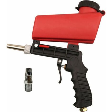 Pistolet de sablage pneumatique à Air Portable 90psi, Machine de sablage à main légère en Aluminium, outil réglable par gravité (1/5)