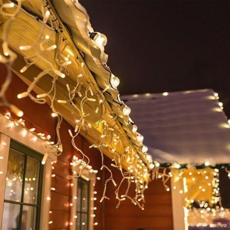 Guirlande lumineuse 20m 600 LED pour sapin de Noël, rideau lumineux extérieur, blanc chaud, décoration jardin et terrasse
