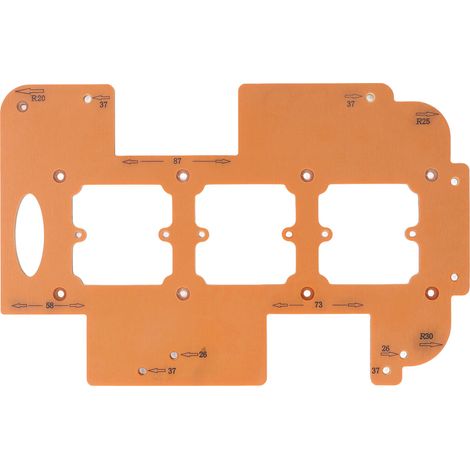 Gabarit d'ouverture pour douille d'interrupteur 70x70 mm, gabarit de boîtier inférieur de douille R20 R25 R30, gabarit d'angle pour défonceuse (1/5)