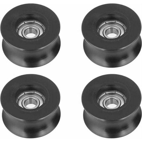 Poulie, 4pcs 0840UU Poulie de guidage à galet en U, type U, gorge 8x40x20,7mm (1/4)