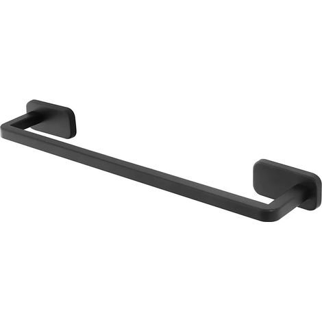 Portasciugamani a muro 45 cm in acciaio inox nero con doppio fissaggio (1/3)