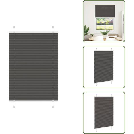 Plissee Schwarz 85x150 cm Stoffbreite 84,4 cm Polyester - Plissee - Plissees - Faltrollo - Jalousie (1/5)