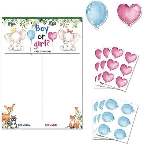 Aufkleber Jungen Gender Reveal Spiele Gäste Gender Reveal Party Spiele Baby Gender Party Poster Gender Reveal Poster Dekorationen-58X42CM (1/3)