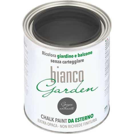 CHALK PAINT DA ESTERNO biancoGarden Grigio Antracite - Ricolora giardino e balcone SENZA CARTEGGIARE e SENZA FINITURA (1 Litro) (1/5)