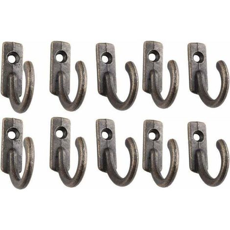 10 Stück dekorative Wandschlüsselhaken aus Vintage-Bronze