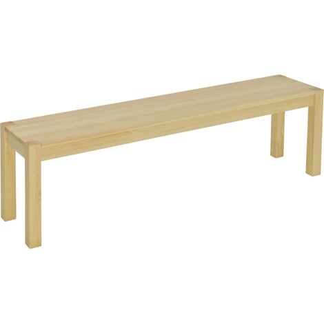 Banc en bois massif, 3 places, banc de cuisine, bois de pin, naturel (1/5)