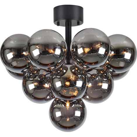 Plafonnier avec 13 globes g9 en verre fume noir - markslojd - merlot 88869200 88869200 88869200 88869200 (1/2)
