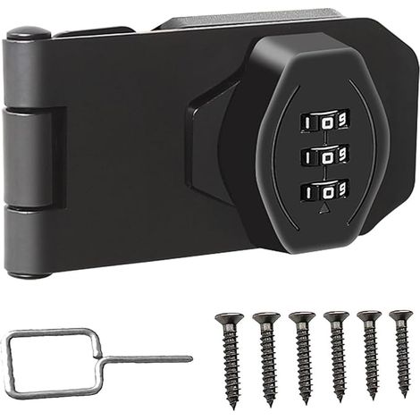 Keyless Latch 3 Digit Combination Lock with Turn Knob for Cabinet Sliding Door Security Bathroom Outdoor (1/5)
