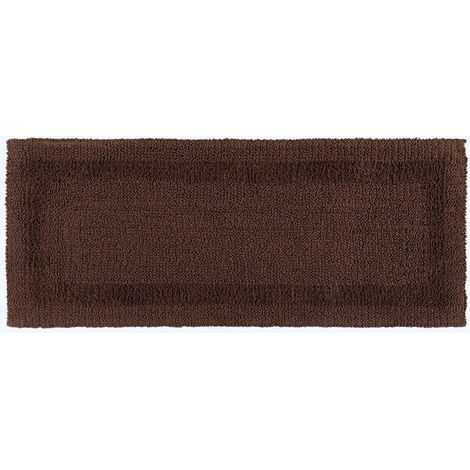 HOMESCAPES Luxury Reversible Bath Mat Runner - Chocolate