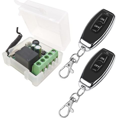 Interrupteur de Télécommande sans Fil 433MHz 230V 220V 240V Récepteur de Relais de commande à distance à 1 Canal avec 2 Émetteurs télécommandes Contacts sans potentiel Contrôleur de Relais (1/5)