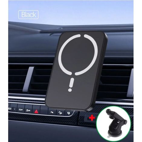 30W Magnetic Wireless Car Charger with Suction Cup for iPhone 12, 13, 14, 15 and 16 Pro Max MagSafe, Phone Holder - AquaForge (1/5)
