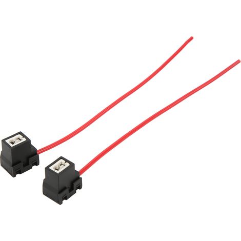 Lot de 2 douilles coudées femelles H1 pour ampoules électriques, prêtes à l'emploi, avec faisceau de câbles de 1 mm pour alimentation 12 V/24 V CC. (1/5)