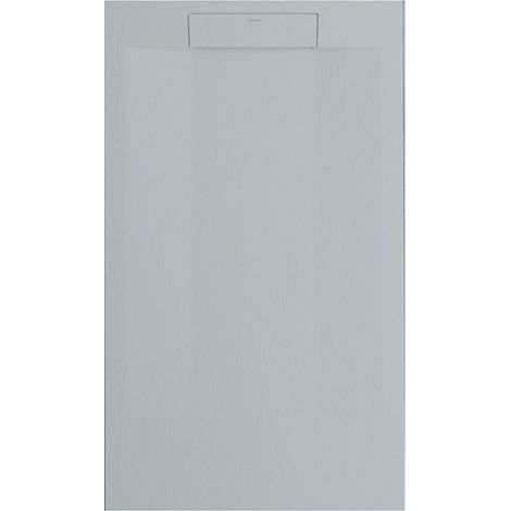 Mineralguss-Duschwanne extra flach SUEZ Schieferoptik GRAU 70x70 cm