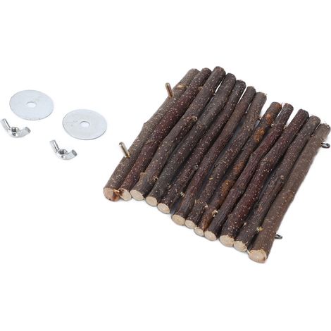 Hamac en bois suspendu pour hamster, cochon d'Inde et autres petits animaux - Lit semi-circulaire (1/5)