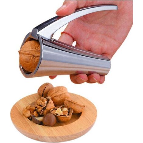 [JAMAIS UTILISÉ] casse-noix, s'adapte à tous les écrous, effort minimal pour casser les coquilles dures, pas de coquilles volantes et pas de pincement des doigts, Argent... (1/4)