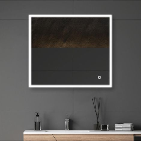 Specchio rettangolare LED L60/80cm cornice retroilluminata ECLIPS