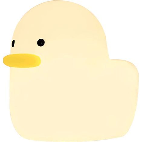 Veilleuse LED en forme de canard, adorable canard en silicone pour chambre d'enfant, lampe de table rechargeable, lampe de chevet avec capteur pour chambre de fille, salon (1/5)