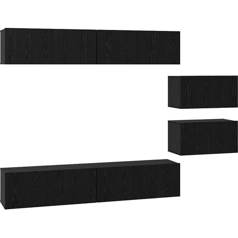 Maison Exclusive - Ensemble meuble TV 6 pcs Chêne noir Bois d'ingénierie