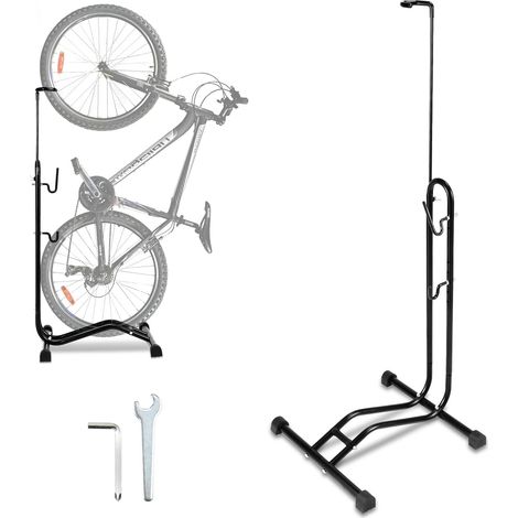 Support de vélo au sol vertical, 20 à 29 pouces, support de sol pour vélos pour roue avant ou arrière, pour accrocher ou régler horizontalement et verticalement, Hauteur réglable (1/5)
