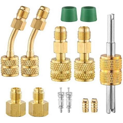 Adaptateur pour climatiseur split R410a, connecteur de port de remplissage sous vide R410a, femelle 5/16 pouce vers mâle 1/4 pouce (1/5)