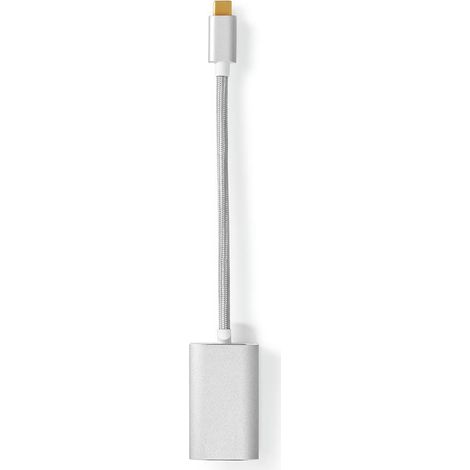 Adaptador USB-C™  USB 3.2 generación 1  USB-C™ macho  HDMI™ hembra  4K@60Hz  Entrega de energía  0,20m  Redondo  Chapado en oro  Trenzado / Nailon  Plata  Caja con ventana cubierta.