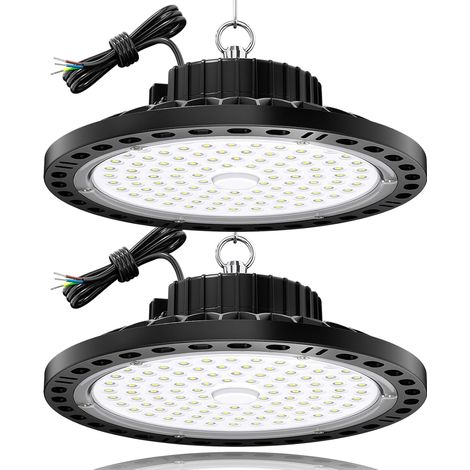 LED Industrielle 100W 2 Pièce, Lampe Atelier Eclairage Garage 10000LM avec Chaîne Métallique 30CM, Driver, 6500K IP65 Projecteur LED Intérieur pour Entrepôts Usines (1/5)