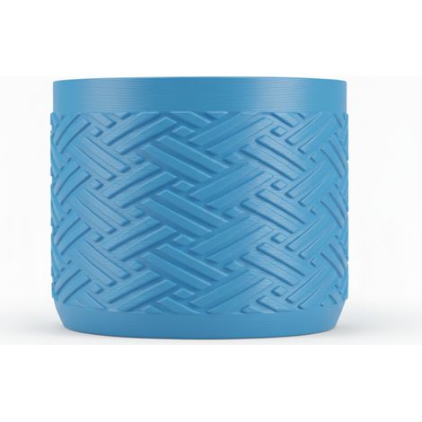 Cache-pot bleu, tresse Japandi scandinave moderne (1/3)