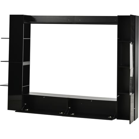 Meuble mural de salon, vitrine avec porte à ouverture réversible (lot de 4 pièces), meuble mural compact avec grand espace de rangement, meuble TV, vitrine, armoire de rangement, spécialement conçu po (1/5)