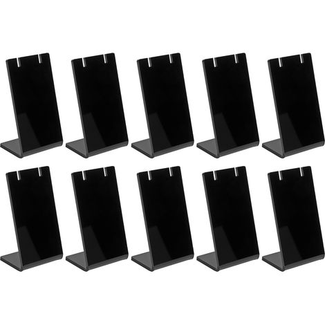Lot de 10 supports à boucles d'oreilles en acrylique noir, idéal pour le rangement et l'organisation des bijoux. (1/5)