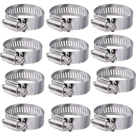 ZOLGINAH Collier de Serrage 304 Collier INOX Ajustable en Acier Inoxydable Tuyau Pinces Clips Fixationpour Famille Tuyau d'eau, réservoir de gaz, Tube d'automobiles (52-76(12mm)) (1/5)