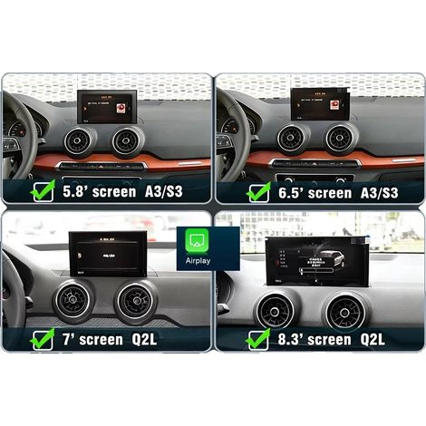 Décodeur CarPlay, Connectivité sans fil, Support de caméra arrière, Pour A3 S3 Q2L (1/2)
