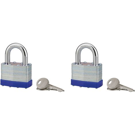 Lot de 2 cadenas SLICE, 50mm, s'entrouvrant, 4 clés - (1/2)
