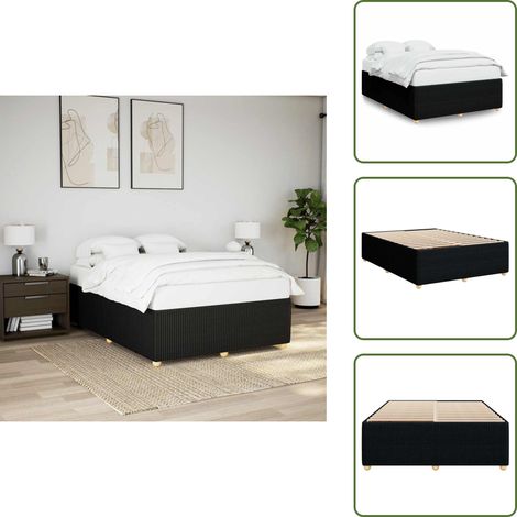 Bettgestell ohne Matratze Schwarz 140x190 cm Stoff - Bettgestell - Bettgestelle - Bett - Betten (1/5)