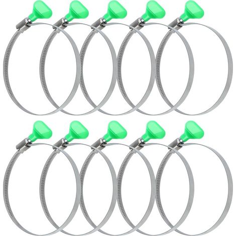 Fascette stringitubo regolabili con chiave, 80-100 mm, 10 pezzi, in acciaio inox 304, con vite a testa zigrinata, fascette per tubi di asciugatura, fascette a vite senza fine per aspirazione polveri,  (1/5)