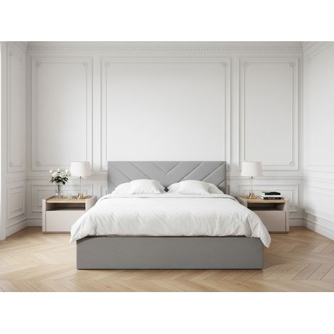 BOBOCHIC - Lit coffre ROMANE  180x200 Gris clair (1/5)