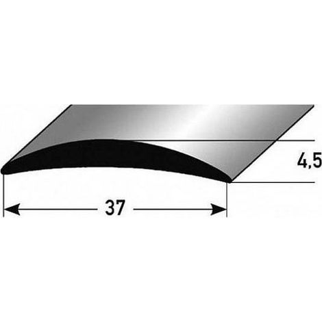 PROVISTON Übergangsprofil Aluminium eloxiert Silber Breite 37 mm Höhe 4.5 mm Länge 1000 mm Seitlich Gebohrt Übergangsschiene Übergangsleiste Bodenprofil Abdeckleiste 1 Stück (1/2)