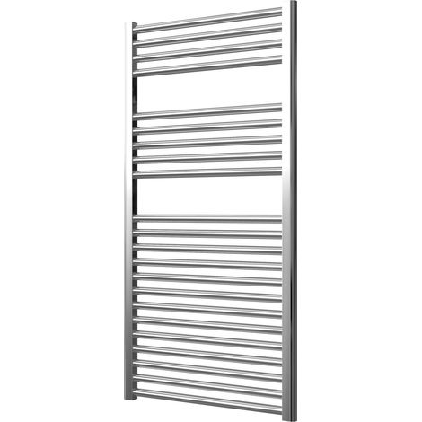 Extra High Heat Output Chrome Central Heating Towel Rail 600 x 1200mm Flat Bathroom Radiator Heater (1/3)