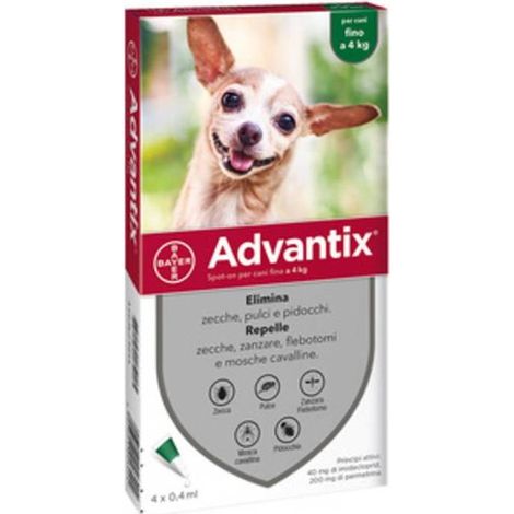 ADVANTIX SPOT ON 4 PIPETTE CANI  0- 4 KG