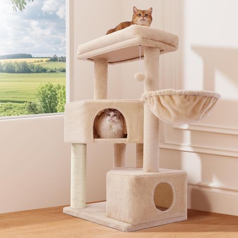 Arbre à Chat Griffoir XL 105cm, Beige (1/5)