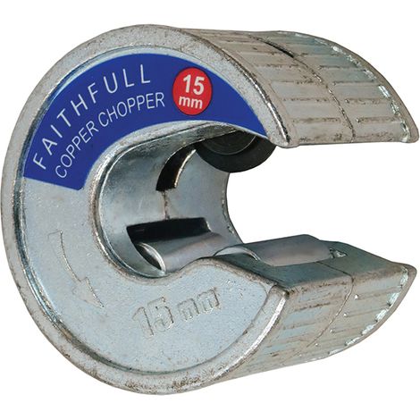 Faithfull Copper Pipe Slicer and Brass Dual Tap Connector Set – 15mm Copper Chopper and 1/2 Inch & 3/4 Inch Dual Connectors