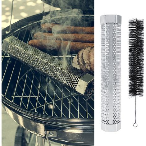 Tube pour fumoir à granulés hexagonal en acier inoxydable, tuyau de barbecue extérieur en maille, générateur de fumée (1/5)